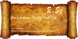 Reichman Szórád névjegykártya